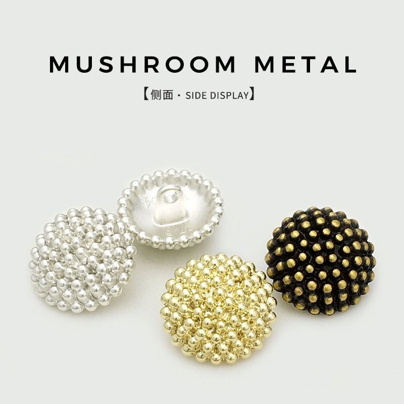 Luxury Polka Dot Spherical Mushroom Metal Buttons