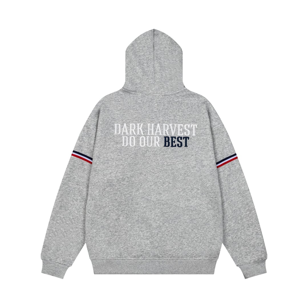 Men's American Streetwear Pullover Hoodie, 3D Raised Letter Embroidery, Loose Oversized Casual Sweatshirt for Spring & Autumn