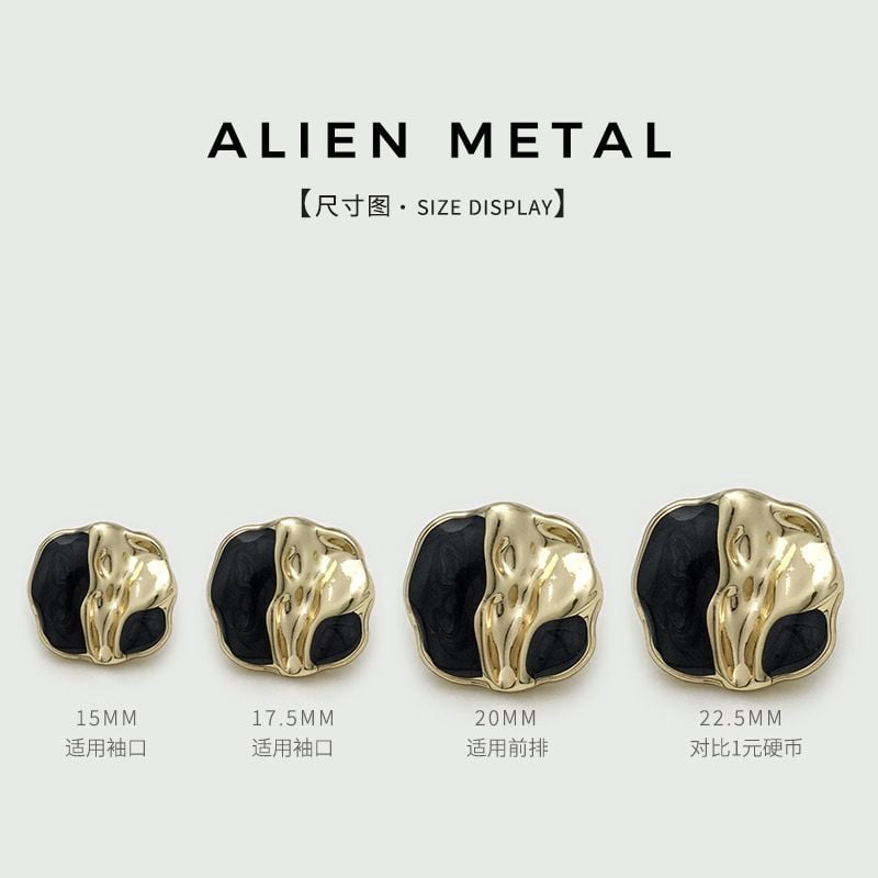 Fashion Two-tone Enamel Irregular High-grade Metal Buttons