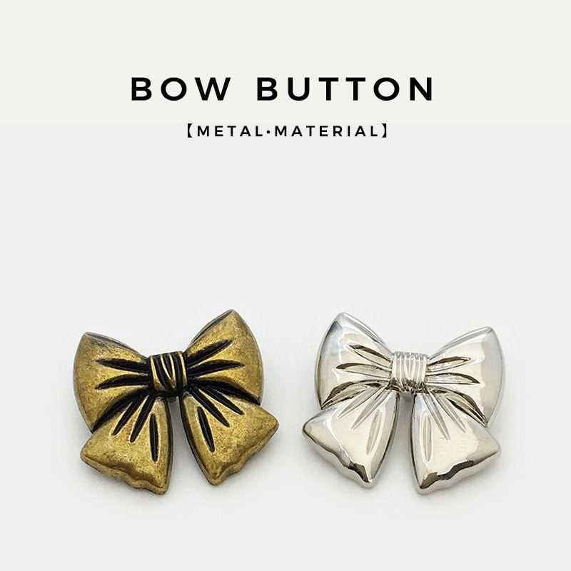 High-grade Metal Bow Buttons, Retro & Fashionable