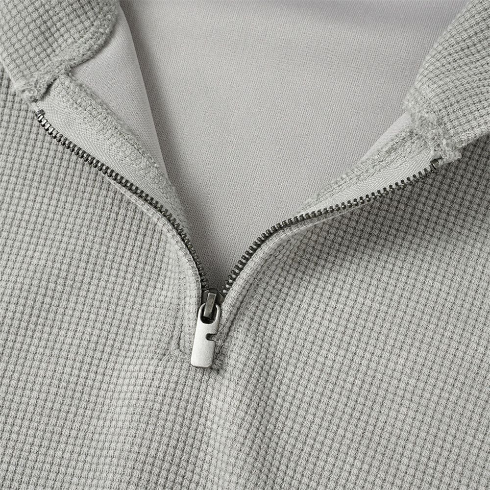 Men’s Washed Vintage Half‑Zip Hoodie, Irregular Color‑Block Splicing Streetwear Sweatshirt