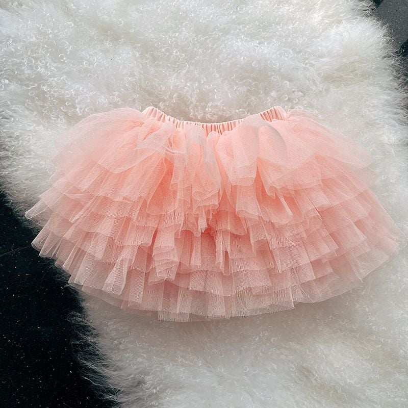 6-Layer Ultra Fluffy Tulle Mini Skirt | Princess Tutu Skirt for Girls Birthday & Daily Wear