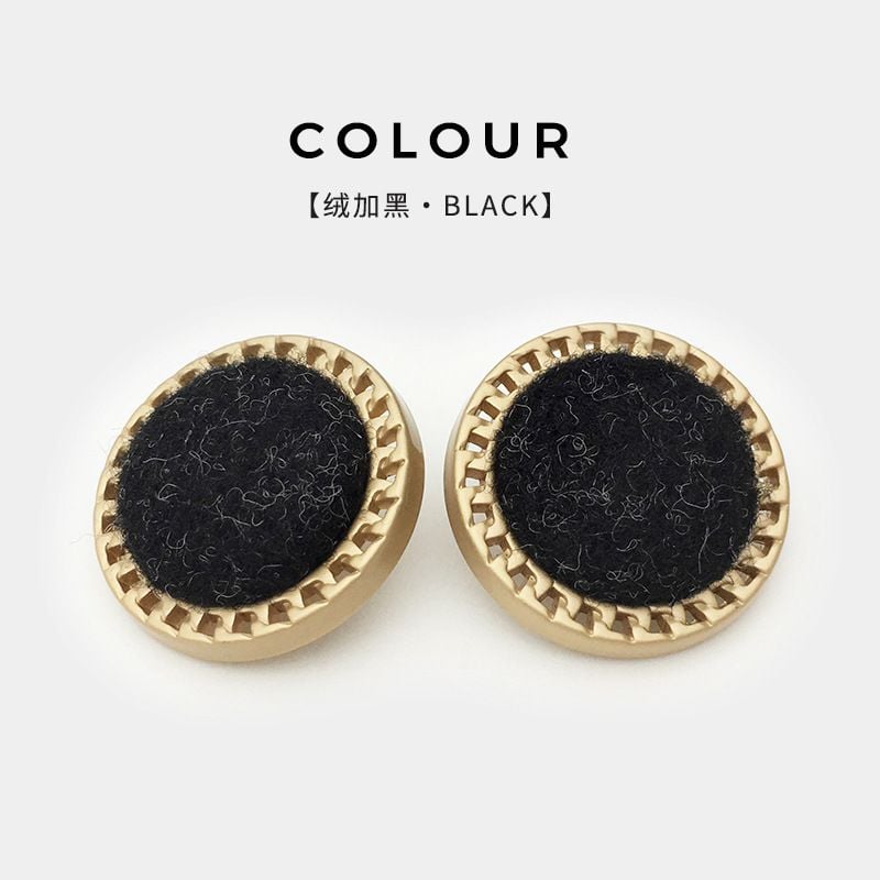 High-end Hepburn Style Hollow Edge Fabric Covered Metal Buttons