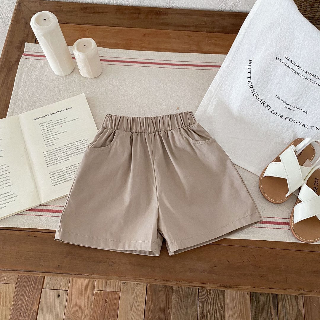Summer Thin Cotton Shorts for Boys, Casual Pants with Pockets for Toddlers