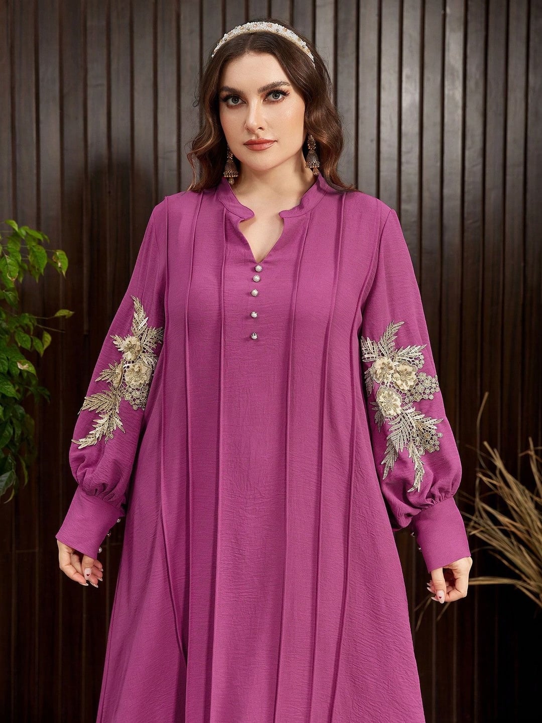 Plus size women dress, ladies abaya gown