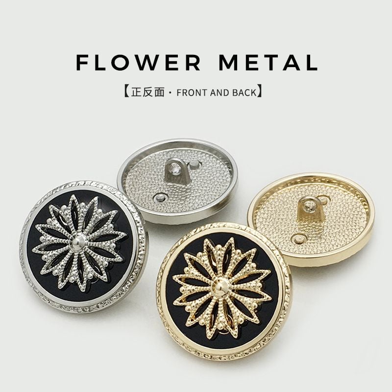 European American Style Flocked Metal Spliced Versatile Buttons