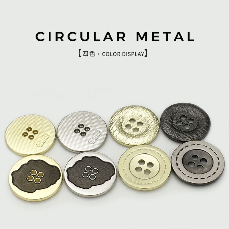 High-end Four-hole Flat Round Metal Fashion Buttons