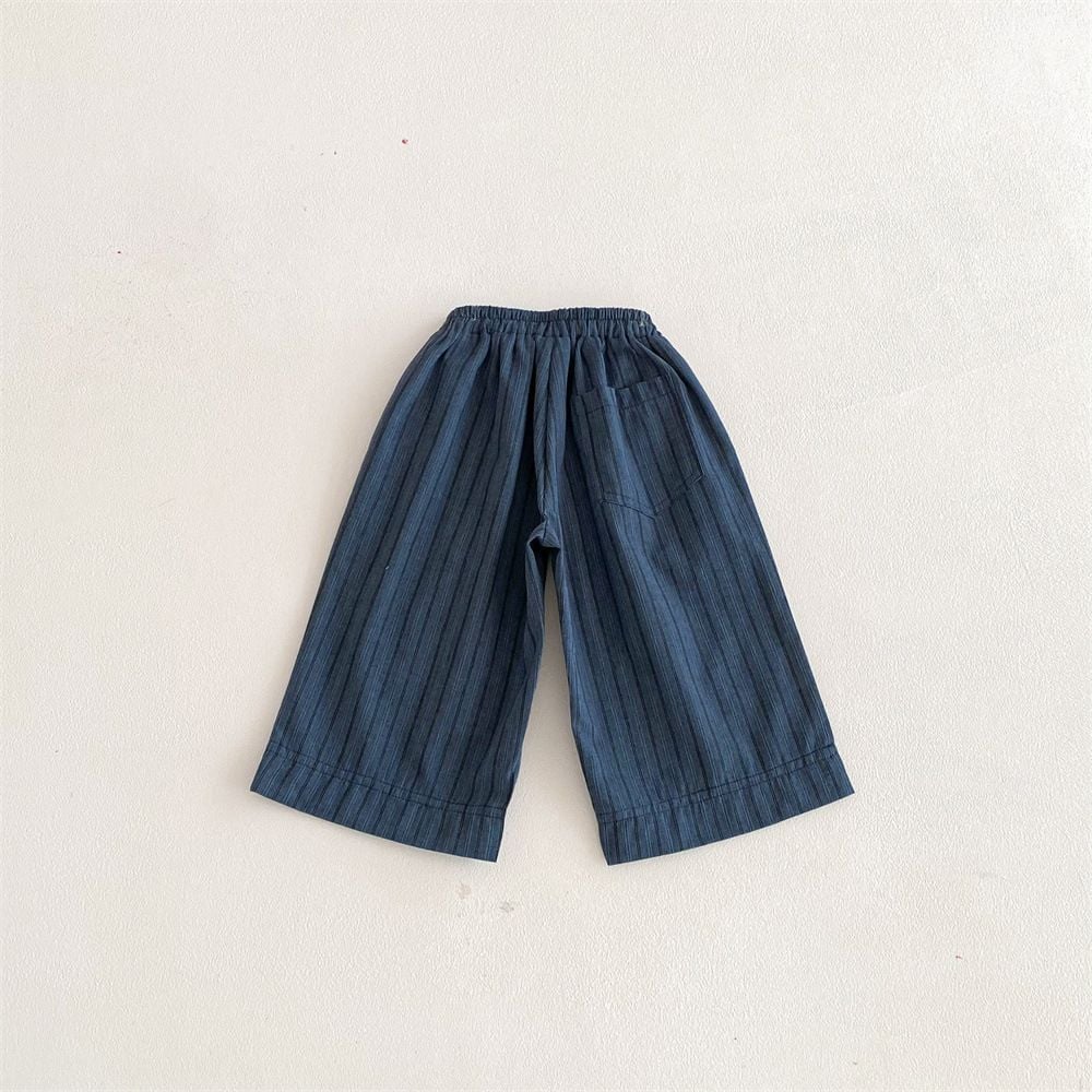 Striped Linen Cotton Wide Leg Pants for Boys & Girls, 2026 New Style, Comfortable Daily Wear Trousers