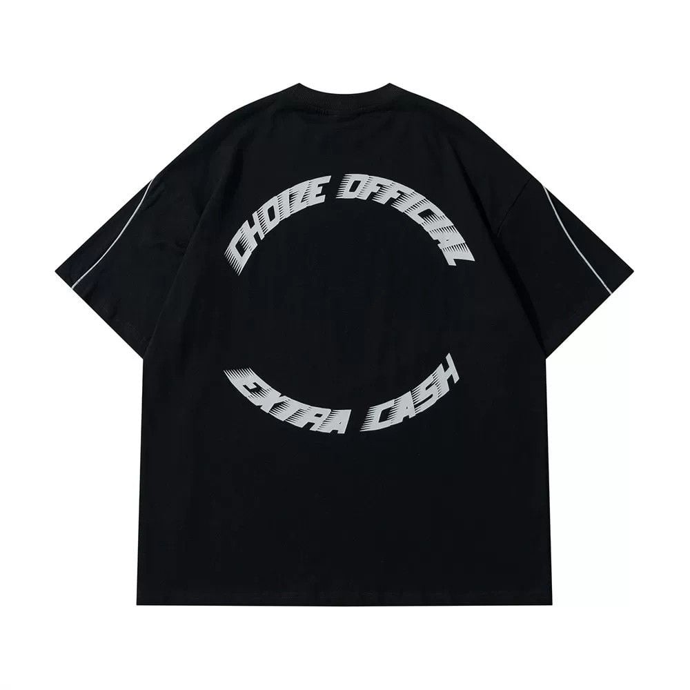 Men's loose letter print short sleeve T-shirt, American fashion