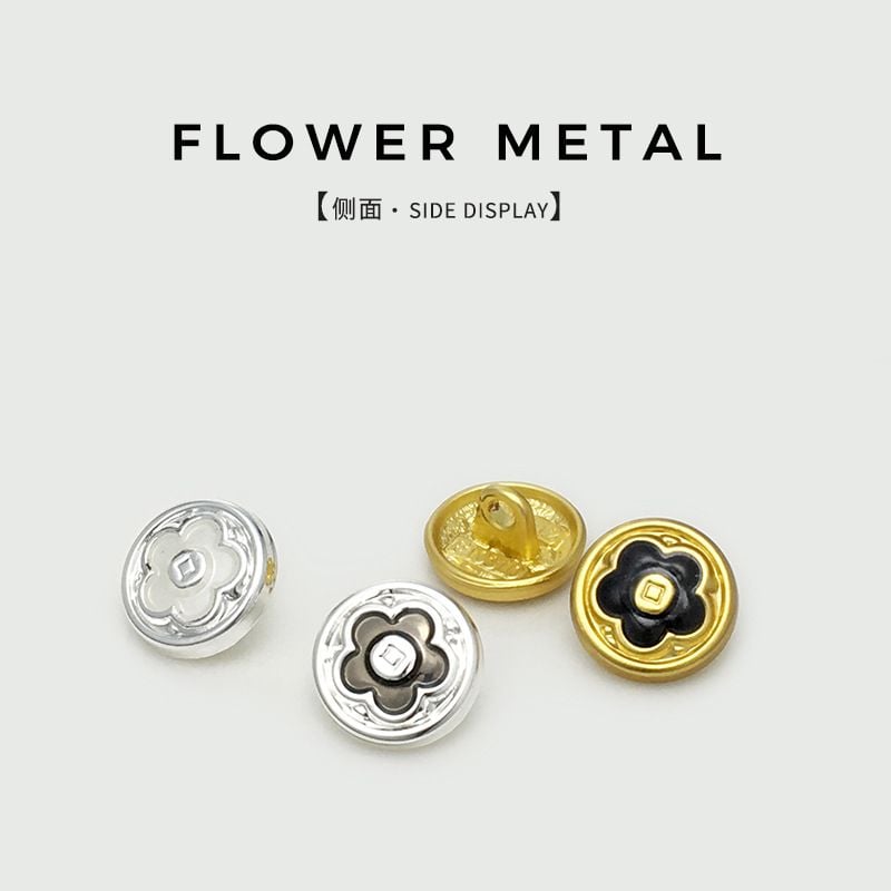 Floral Metal Buttons, Fashion Accessories for Women's Shirts & Cardigans