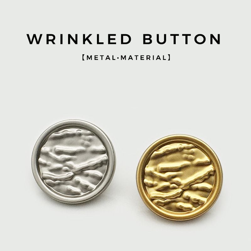 Retro Textured Round Metal Buttons with Dimpled Surface for Wool Coats