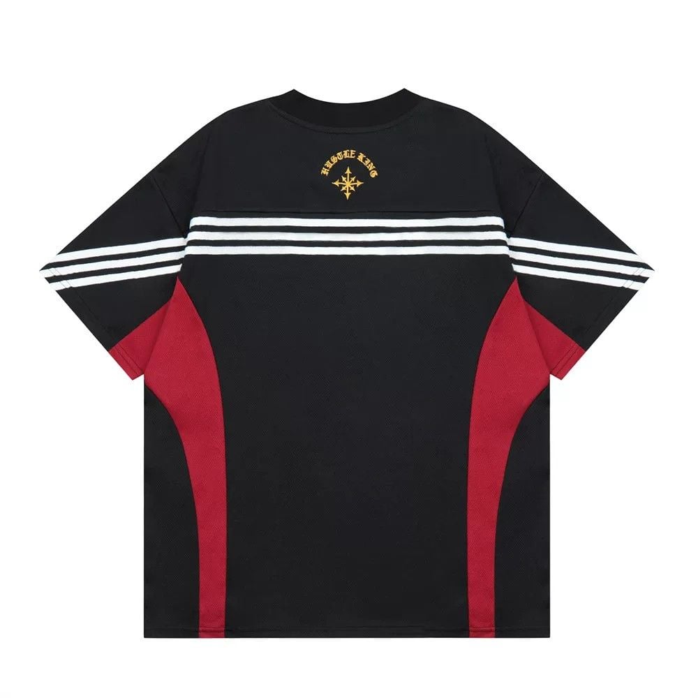 Men's color-block V-neck sports short-sleeve T-shirt for summer