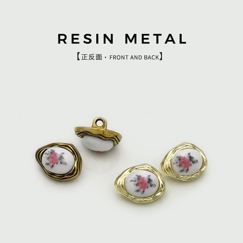 Retro Irregular Floral Metal Buttons