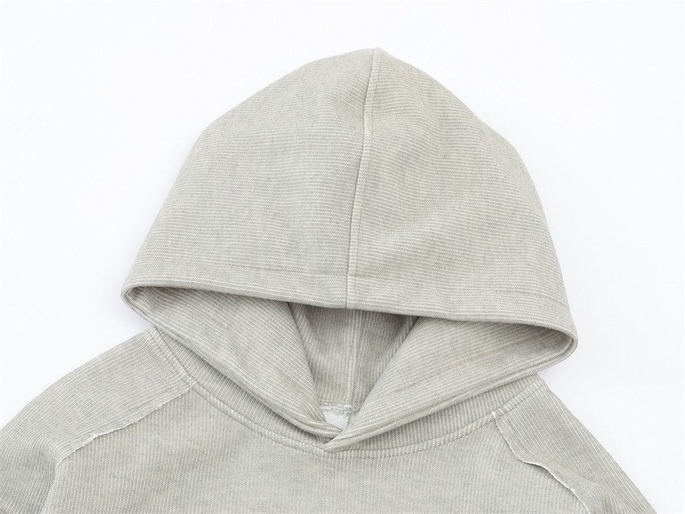 Men Vibe‑Style Pullover Hoodie, Unique Design with Raw‑Edge Splicing, Loose Casual Street‑wear Sweatshirt for Spring Autumn