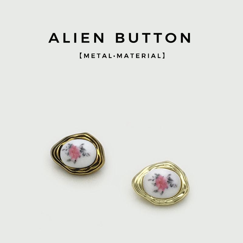 Retro Irregular Floral Metal Buttons