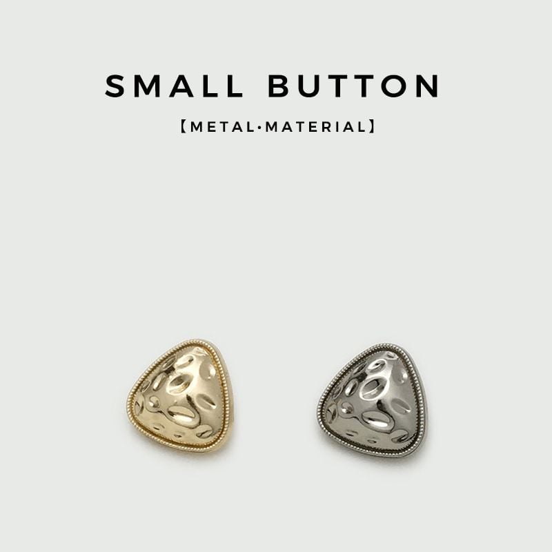 Irregular Triangular Metal Buttons with Concave-Convex Embossed Surface
