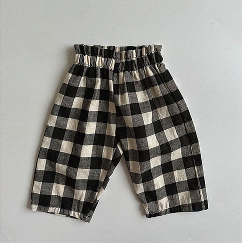 Spring Summer Kids Linen Cotton Pants, Retro Loose Anti-mosquito Beach Trousers for Toddlers