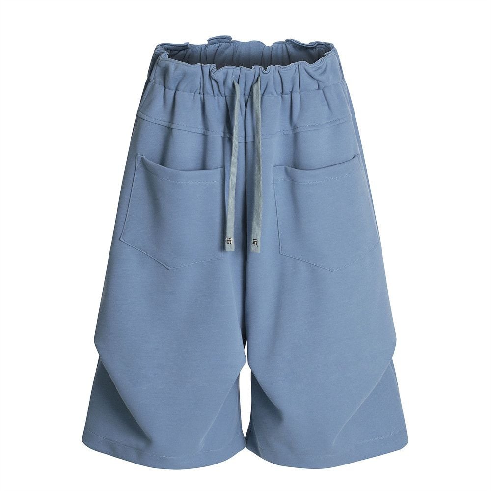 Men's vibe-style loose-fit five-point sweatpants with unique design sense