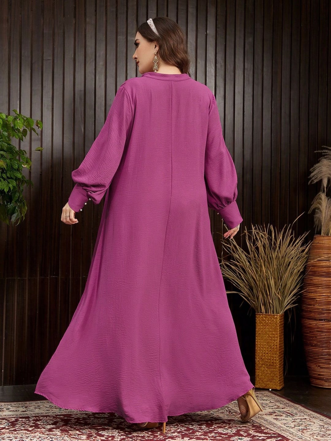 Plus size women dress, ladies abaya gown