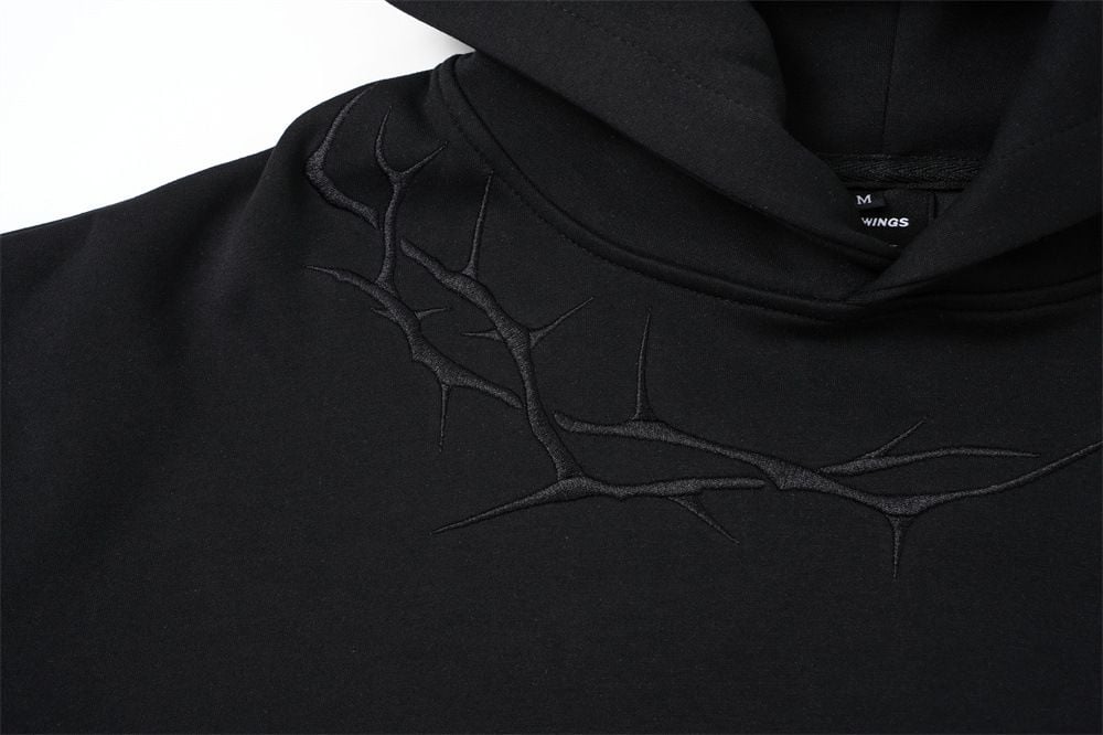Men Clean‑Fit High‑Street Pullover Hoodie, Unique Embroidery Irregular Deconstructed Design, Loose Casual Street‑wear Sweatshirt for Spring & Autumn