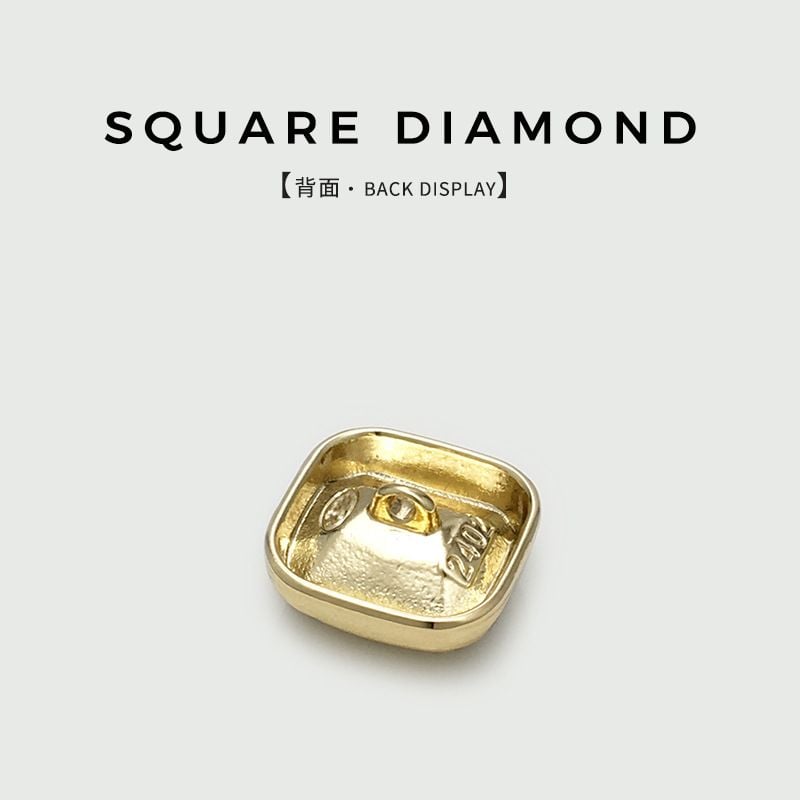 Premium Square Rhinestone Metal Buttons, Decorative Fasteners for Fur Coats