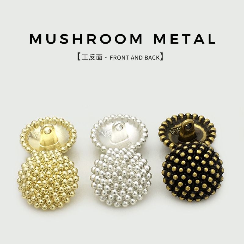 Luxury Polka Dot Spherical Mushroom Metal Buttons
