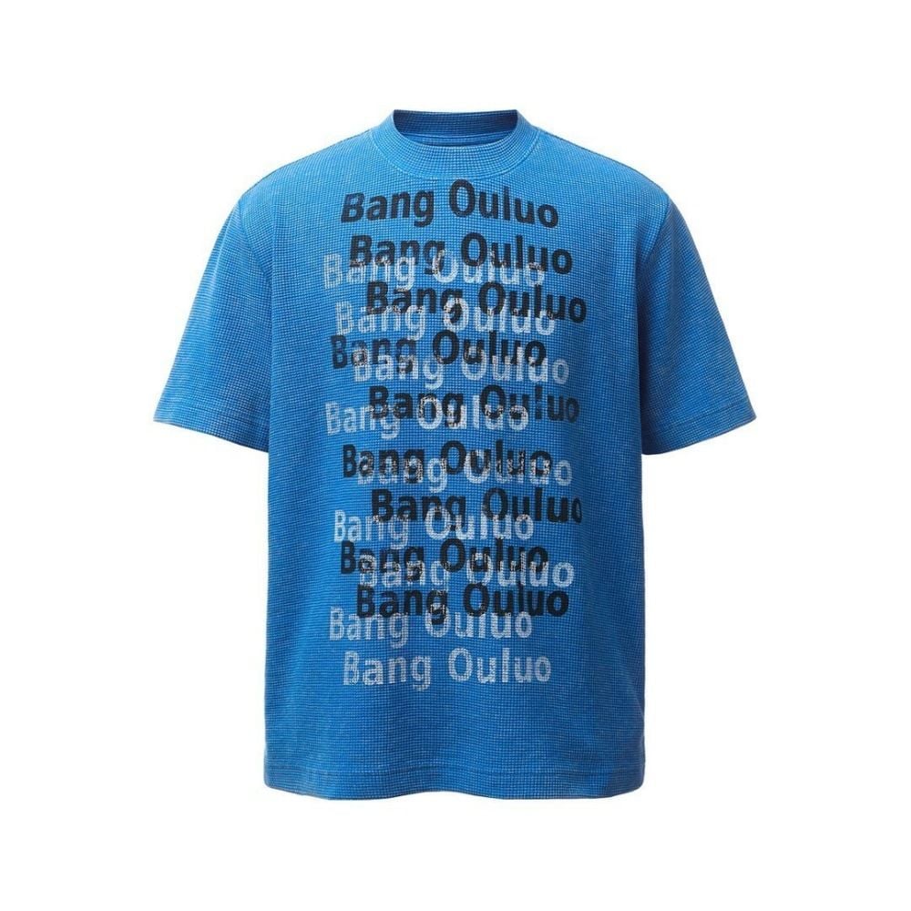 Trendy brand letter print short-sleeve T-shirt for men