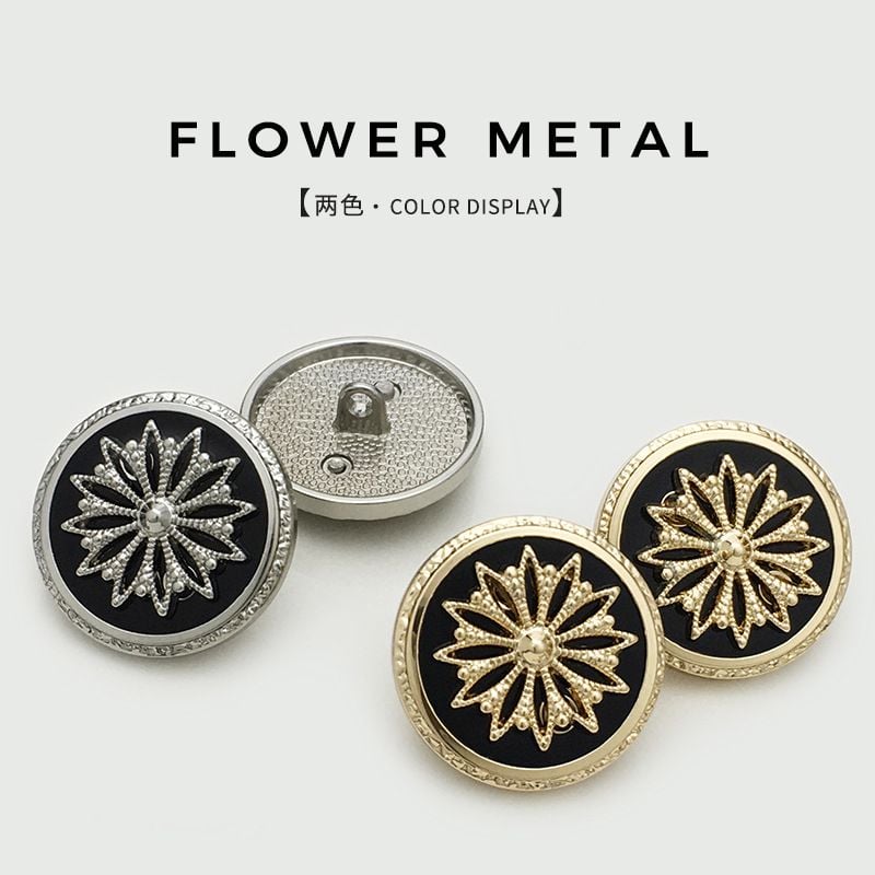 European American Style Flocked Metal Spliced Versatile Buttons
