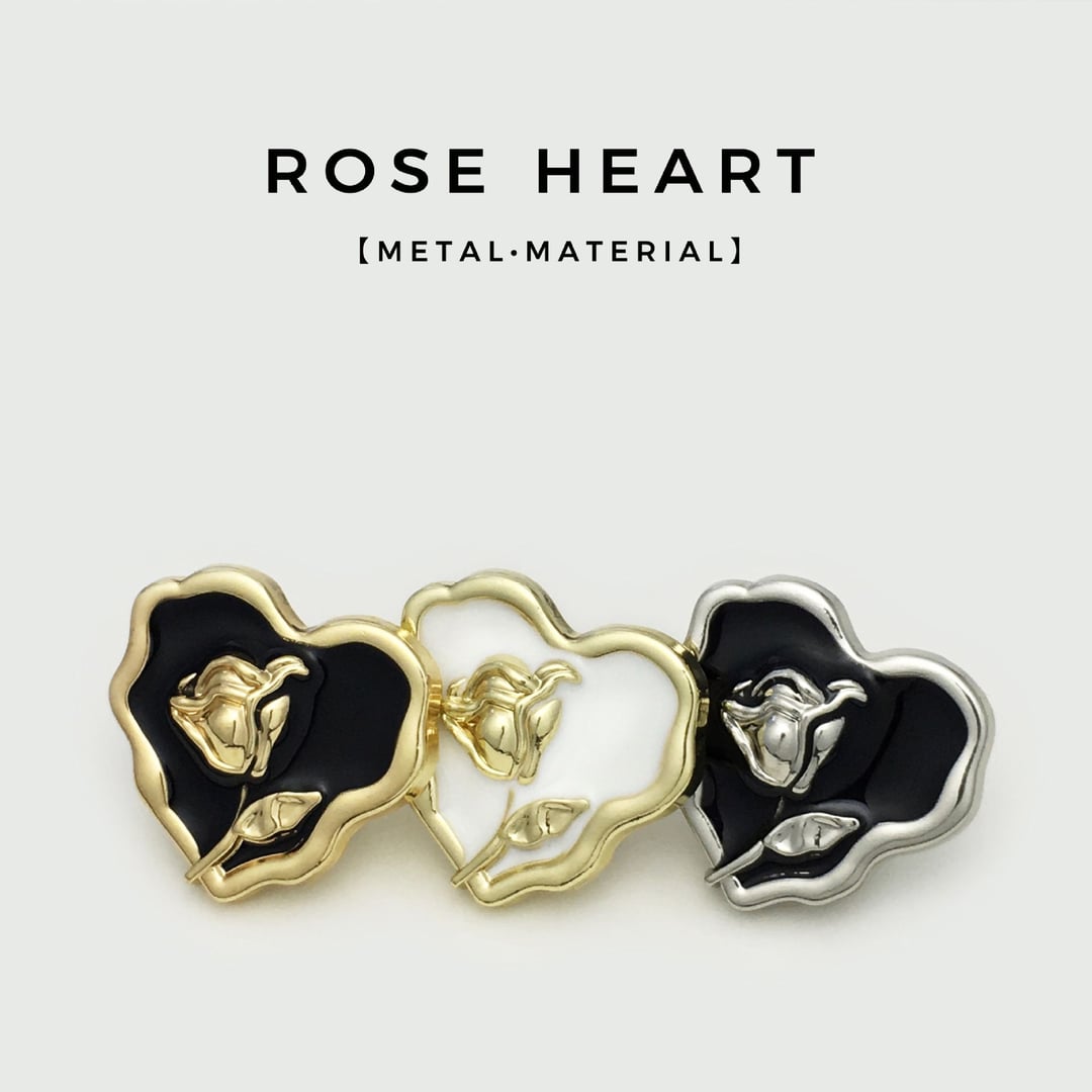 Irregular Heart Rose Metal Buttons
