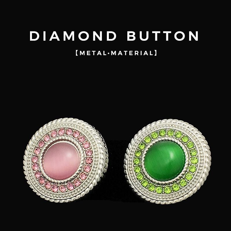 High-grade Cat's Eye Full Diamond Metal Buttons