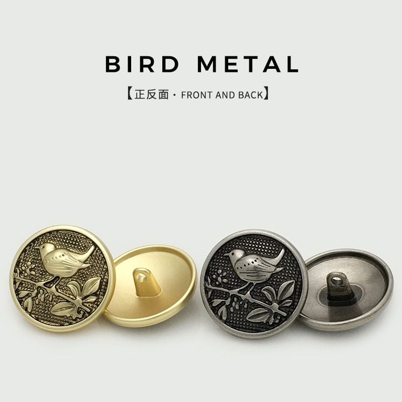 Retro Chinese-style bird metal buttons