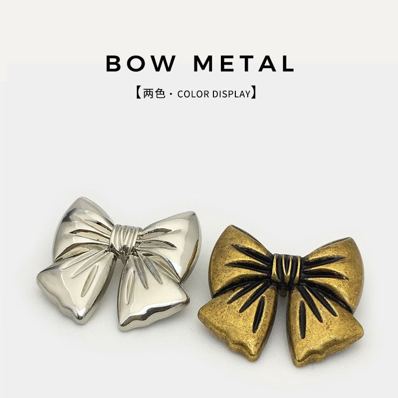 High-grade Metal Bow Buttons, Retro & Fashionable