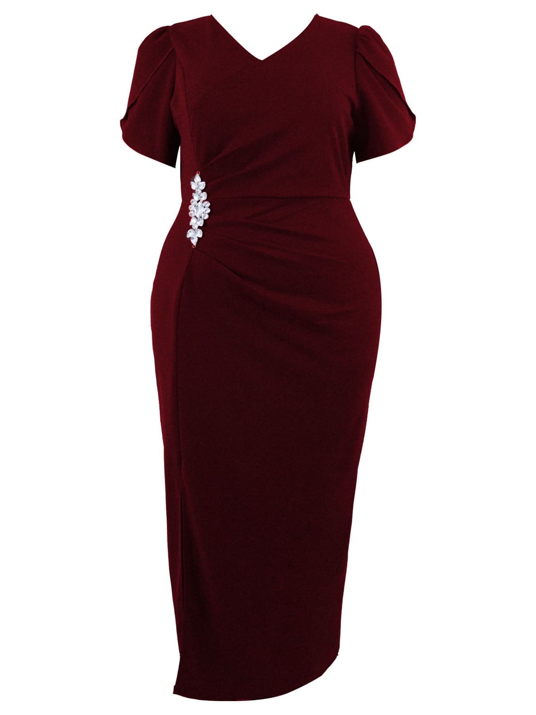 Plus Size Elegant Bridesmaid Dress Slim Fitted Hip Hugging Dress