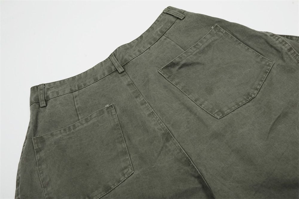 Men's summer cargo shorts with irregular large pockets