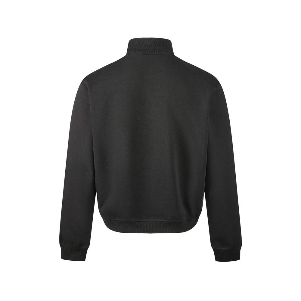 Men’s Stand‑Collar Zip‑Up Hoodie, Solid Color Loose Streetwear Short Jacket