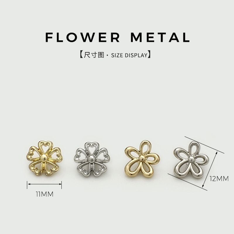 Exquisite Hollow Floral Metal Buttons, Minimalist Small Buttons for Shirts