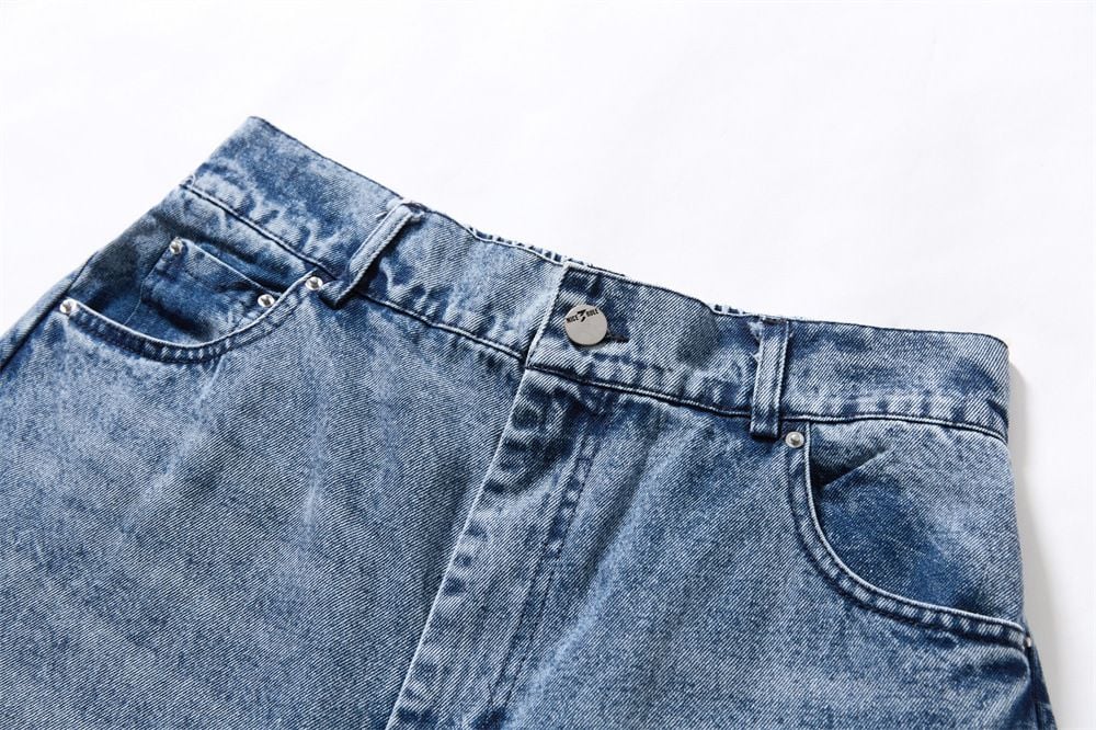 Men's Summer Loose Wide-Leg Denim Seven-Point Shorts