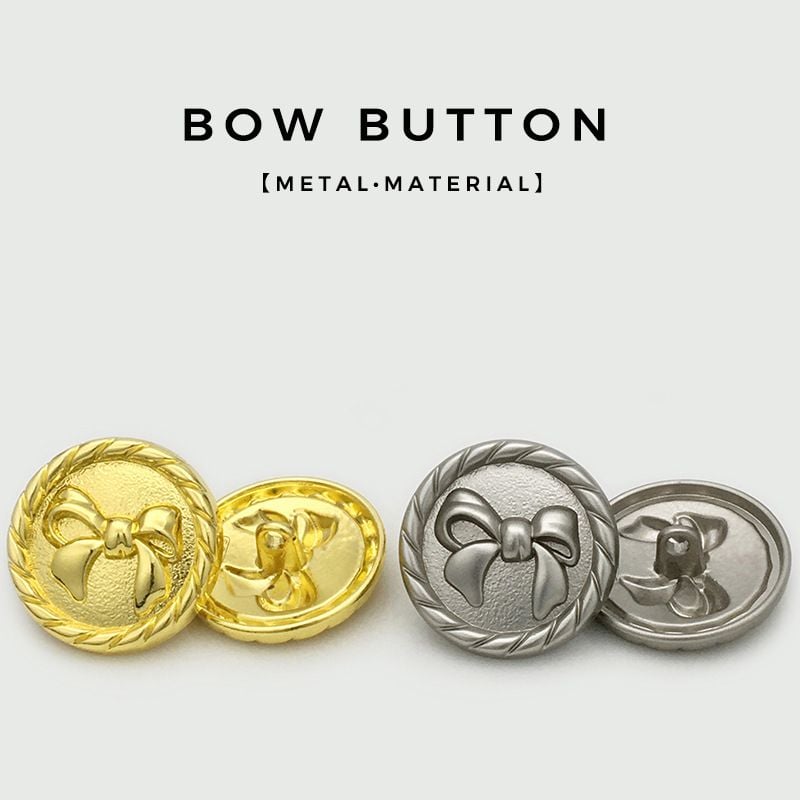 Bowknot Decor Round Metal Garment Buttons