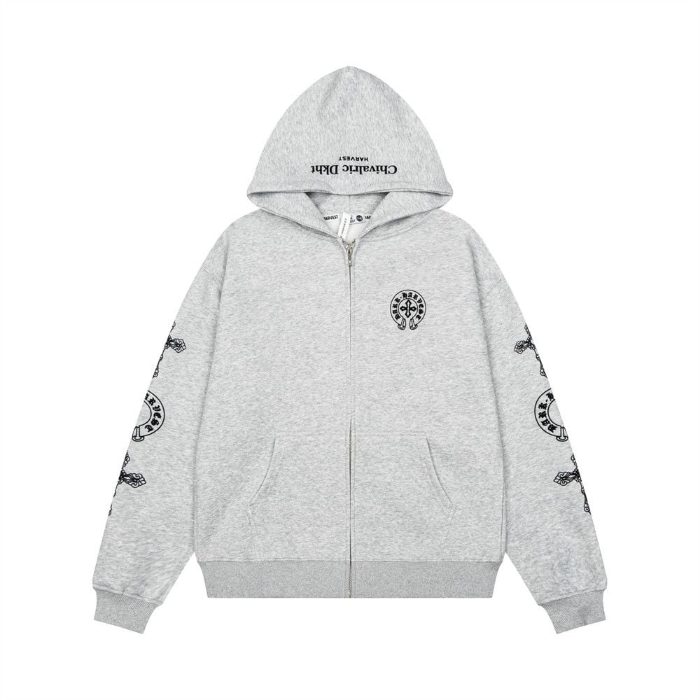 Gothic Letter Graphic Hooded Zip Sweatshirt, Men's Niche Street Style Loose Zip Up Outerwear Spring Autumn