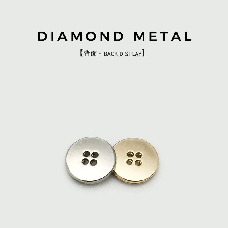 High-grade Four-hole Full Rhinestone Metal Shirt Buttons with Slim Diamond Trim