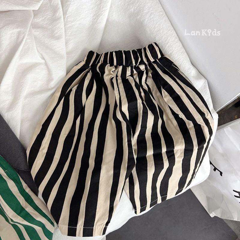 Striped Wide Leg Pants for Boys & Girls, Breathable 7/8 Length Sports Pants for Spring Summer Autumn