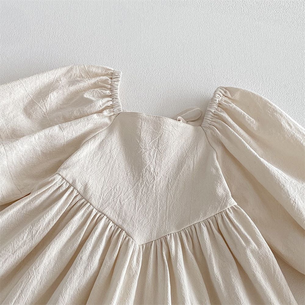 Lolita Princess Dress for Girls, Bow Decor Backless Design, Ruffle Trim, New Style for Spring & Autumn