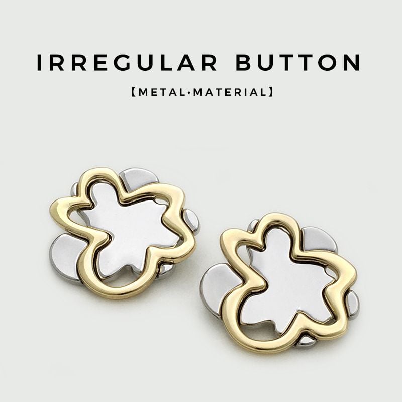 Irregular Metal Buttons, High-end & Stylish