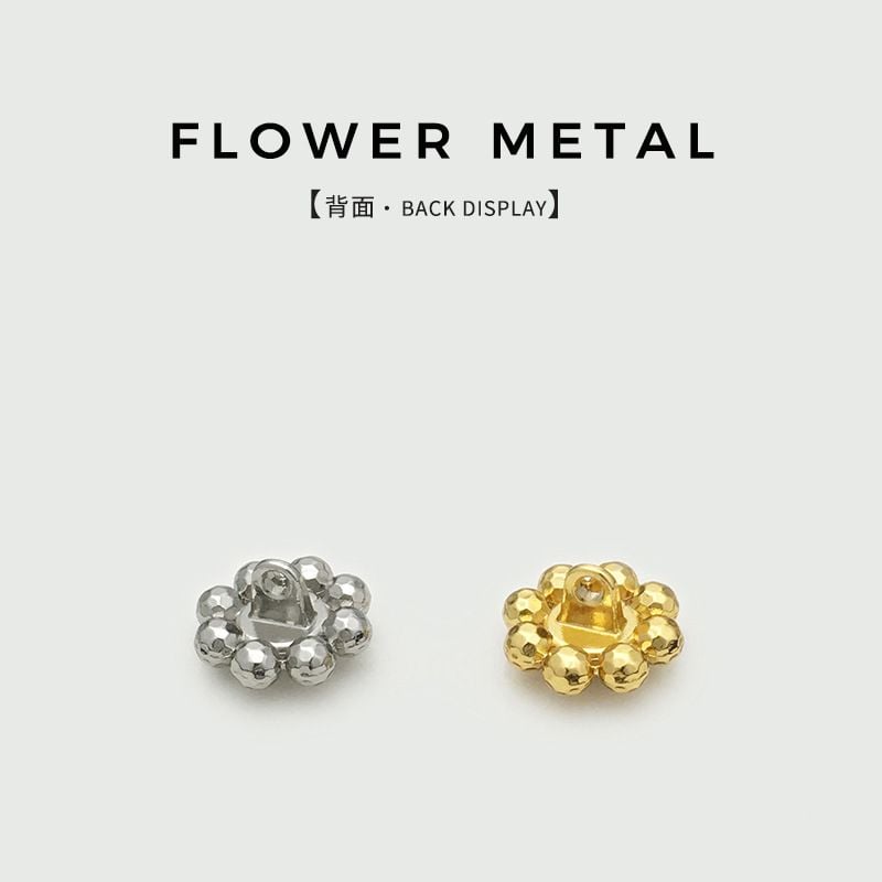 Exquisite Pearl Flower Hollow Out Metal Buttons