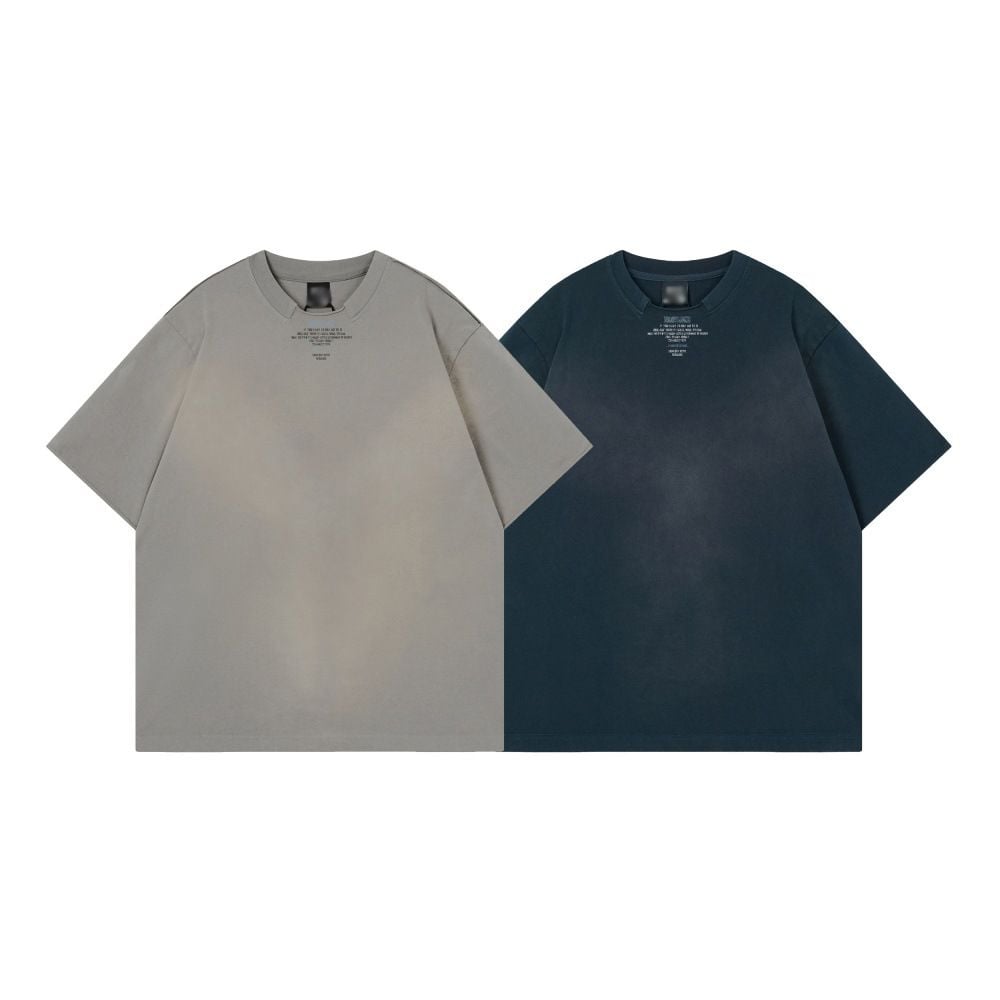 Spray-painted vintage dirty-wash cotton loose casual short sleeves for summer