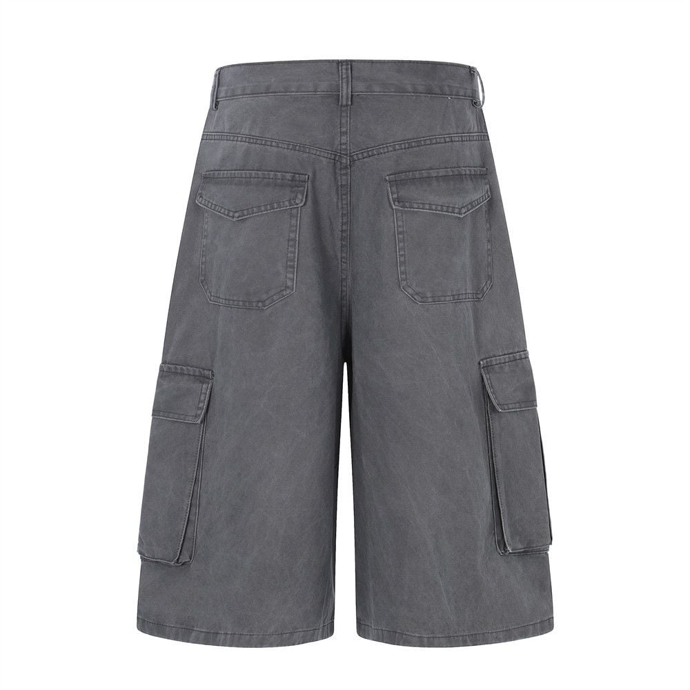 Men's American High Street Cross Printed Cargo Five-Point Shorts Summer
