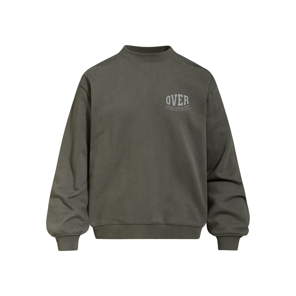 Men American‑Style Letter Print Crew Neck Pullover Sweatshirt, Heavyweight 420G Long‑Sleeve Street‑Wear Casual Sport Top for Spring Autumn
