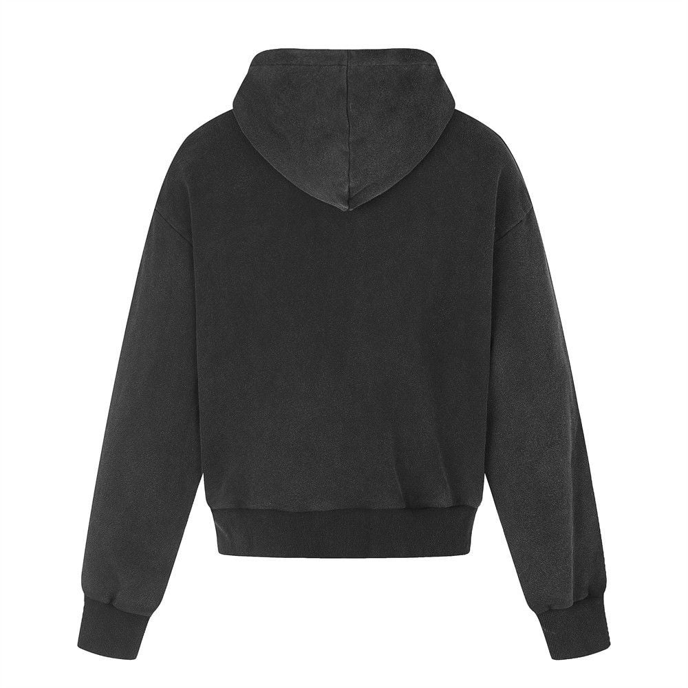 Men’s Vintage Letter‑Print Zip‑Up Hoodie, Punk Streetwear Loose Short Jacket