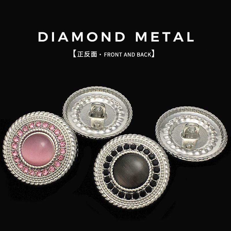 High-grade Cat's Eye Full Diamond Metal Buttons
