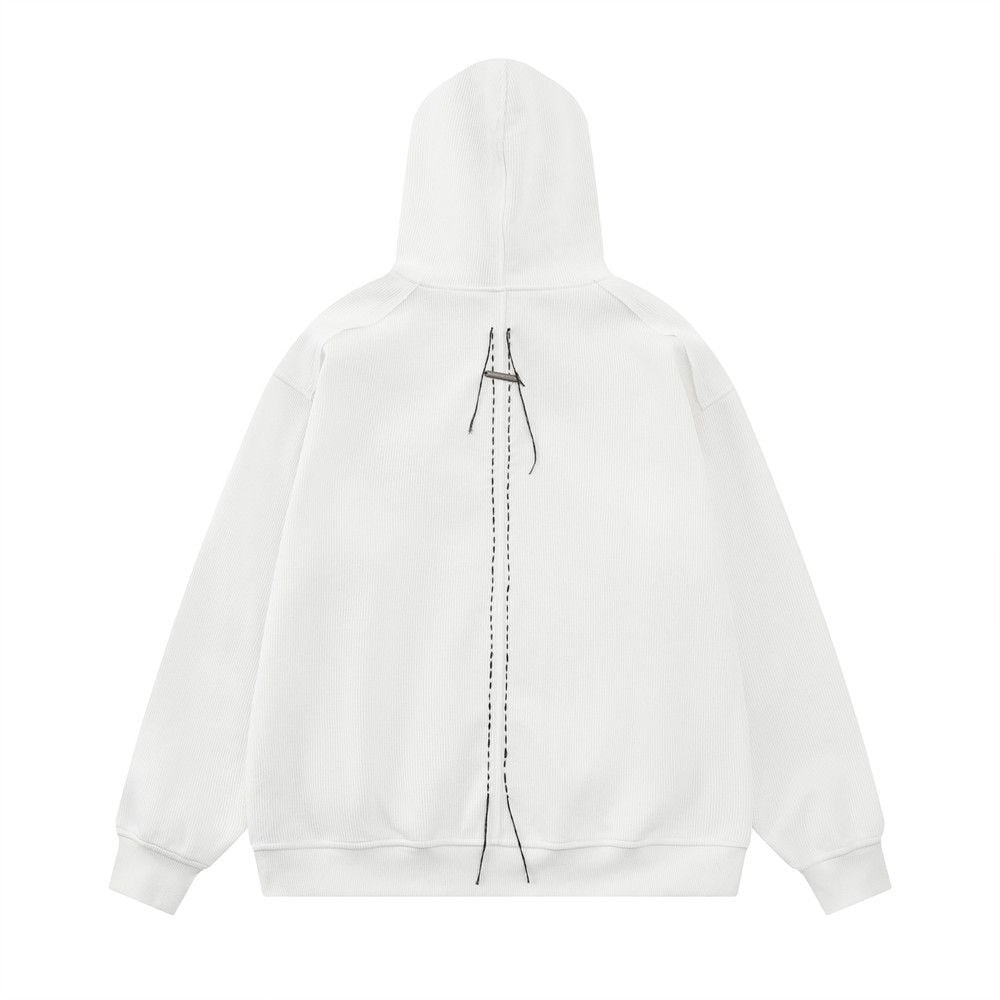 Men Vibe‑Style Pullover Hoodie, Unique Design with Raw‑Edge Splicing, Loose Casual Street‑wear Sweatshirt for Spring Autumn